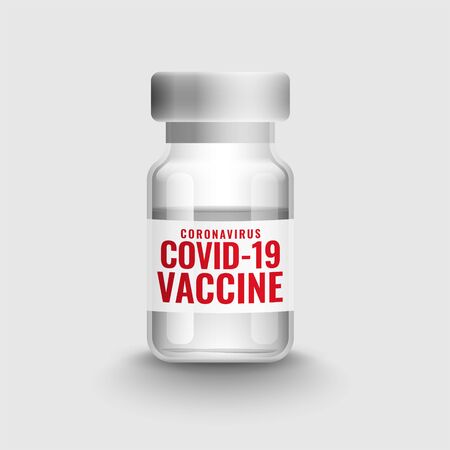covid-19 coronavirus vaccine bottle for medical useのイラスト素材