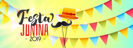 celebration banner for festa junina 2019のイラスト素材