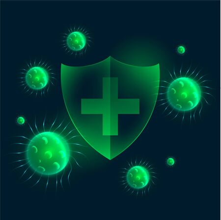virus protection shield resisting coronavirus to enterのイラスト素材