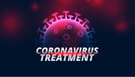 coronavirus treatment background with glowing virus cellのイラスト素材