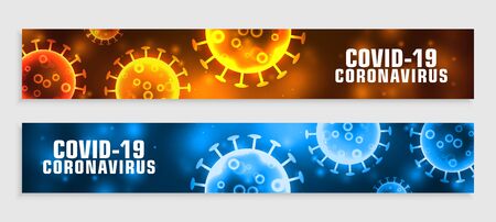 novel covid19 coronavirus banner in two colorsのイラスト素材
