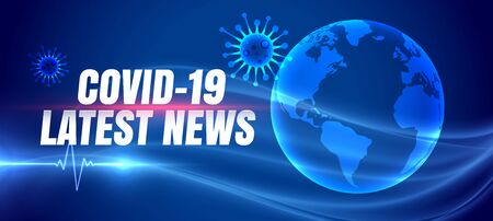 covid-19 coronavirus latest news banner with earthのイラスト素材
