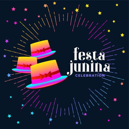 festa junina colorful hat backgroundのイラスト素材