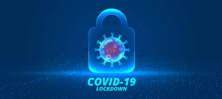 coronavirus lockdown background with virus cell designのイラスト素材