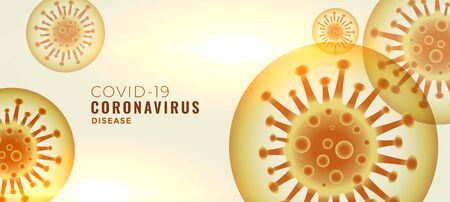 microscopic covid-19 coronavirus infection disease concept bannerのイラスト素材