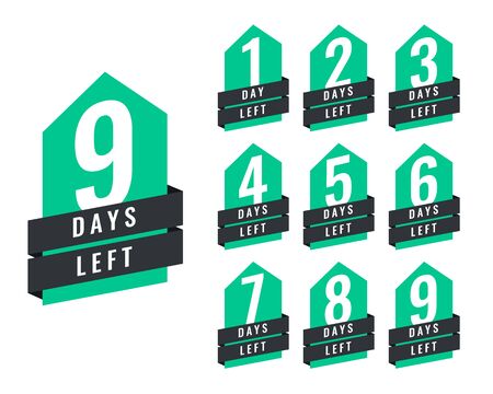 stylish number of days left of sale and promotionのイラスト素材