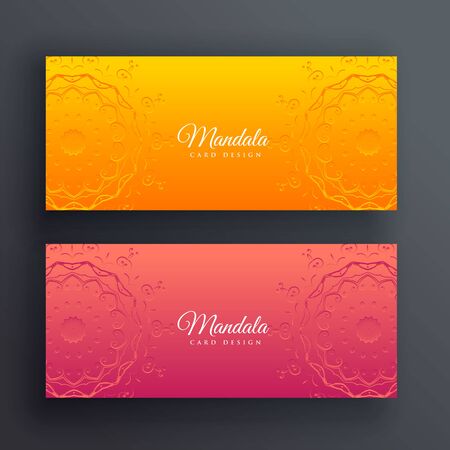 bright decorative mandala banners vectorのイラスト素材
