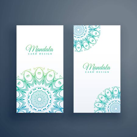 elegant mandala white cards backgroundのイラスト素材