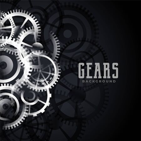 abstract metallic gears background designのイラスト素材