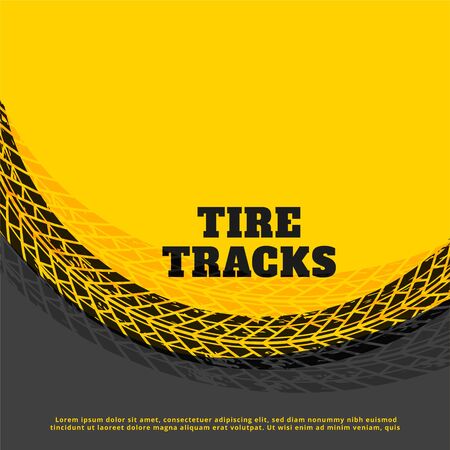 yellow tire track print mark background designのイラスト素材