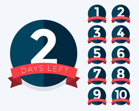 number of days left badge counterのイラスト素材
