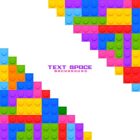 construction plastic blocks toys game backgroundのイラスト素材