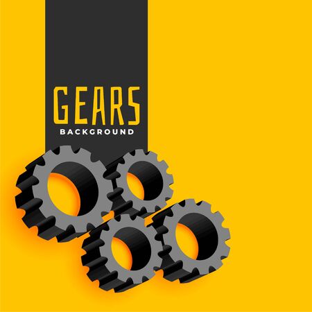 yellow background with gears symbolsのイラスト素材
