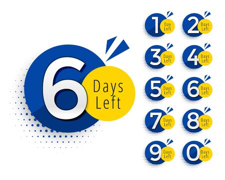 abstract number of days left symbol designのイラスト素材