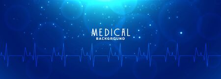 healthcare and medical science blue banner designのイラスト素材