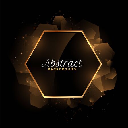 abstract golden and black hexagonal frame backgroundのイラスト素材