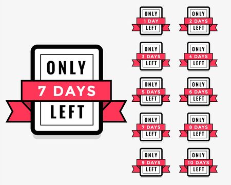 number of days left label or badge design for sale promotionのイラスト素材