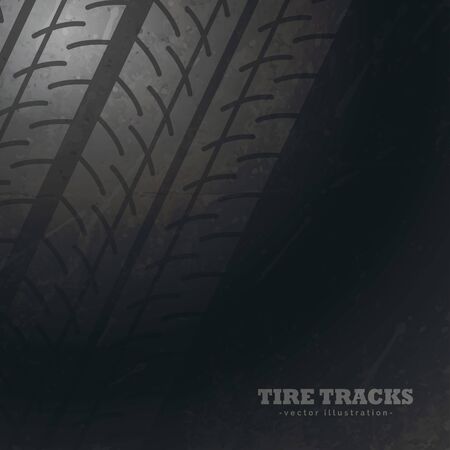 dark background with tire tracks marksのイラスト素材