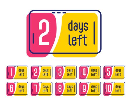 number of days left promotional label bannerのイラスト素材