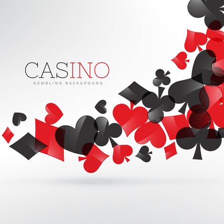 casino playing cards symbols floating in gray backgroundのイラスト素材