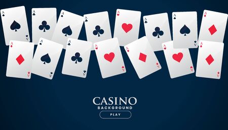 casino playing cards placed in a line backgroundのイラスト素材