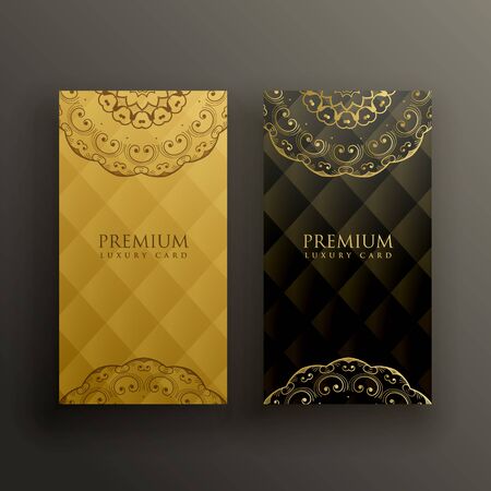 stylish mandala premium golden card designのイラスト素材