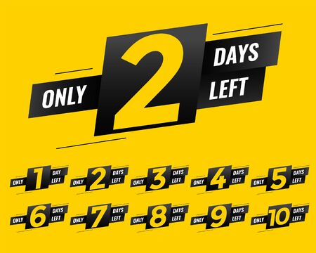 promotional number of days left sign bannerのイラスト素材