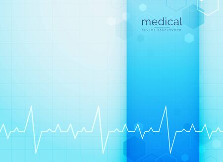blue medical and science background with heartbeat lineのイラスト素材