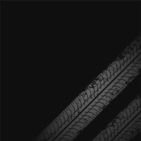 dark background with tire print marksのイラスト素材