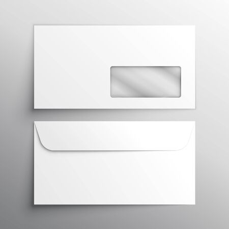 realistic envelope mockup templateのイラスト素材