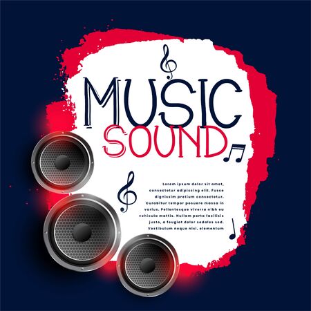 abstract music background with three speakersのイラスト素材