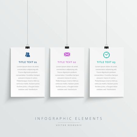 amazing hanging white banners infographic templateのイラスト素材