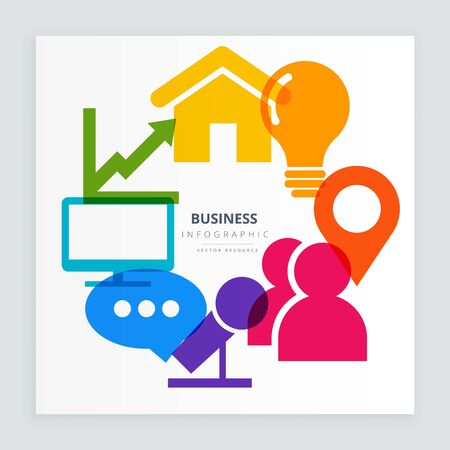 abstract modern business colorful icons infographic designのイラスト素材