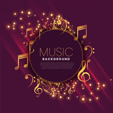 shiny music background with notes and sparkleのイラスト素材