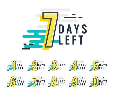 abstract style number of days left promotional templateのイラスト素材