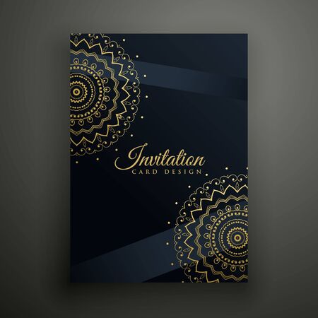 black mandala flyer design templateのイラスト素材