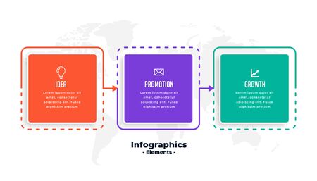 three steps business infographics template designのイラスト素材
