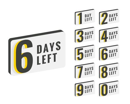 days left countdown time banner designのイラスト素材