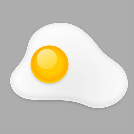 fried egg omelette isolated on gray backgroundのイラスト素材