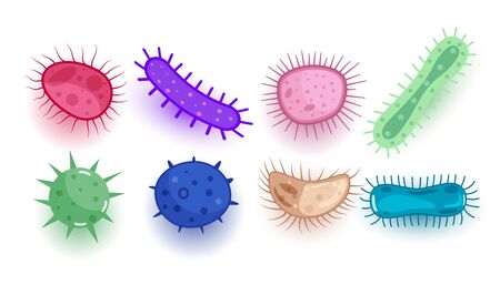 different shape of virus or parasitic bacteria backgroundのイラスト素材