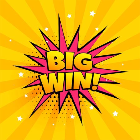 big win surprise banner in comic styleのイラスト素材