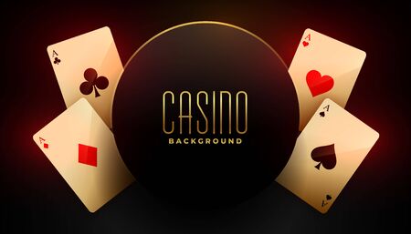 casino background with four ace playing cardsのイラスト素材