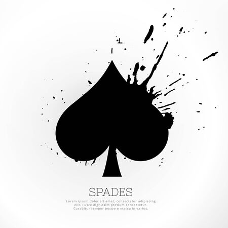spades symbol with ink splatterのイラスト素材