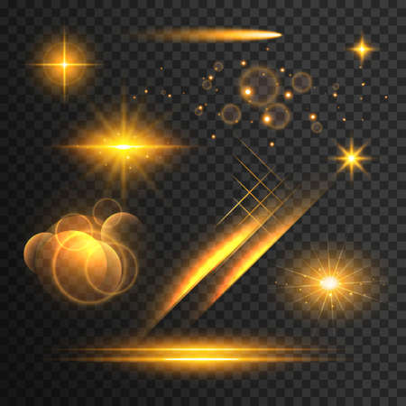 transparent lights effect collectionのイラスト素材