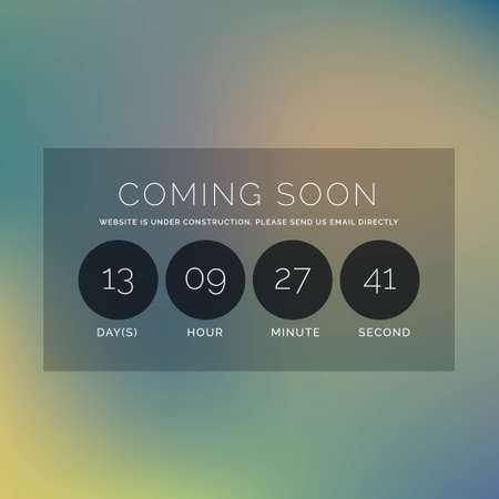 blurred background with coming soon text and countdown timerのイラスト素材