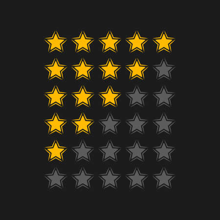 rating stars in black backgroundのイラスト素材