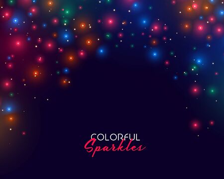 colorful neon sparkles on dark background designのイラスト素材