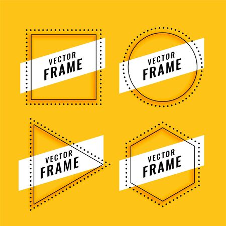 line style frame design on yellow backgroundのイラスト素材