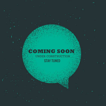 comin soon text placed on blue chat bubbleのイラスト素材