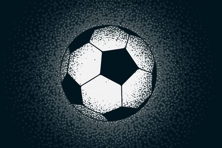 creative football design made with stipple dotsのイラスト素材